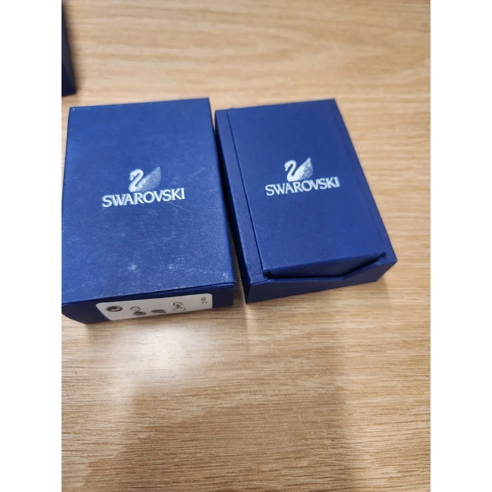 Swarovski Lot 8 EMPTY Jewelry Charms Boxes Mixed Lot With Inner Boxes Swan Logo